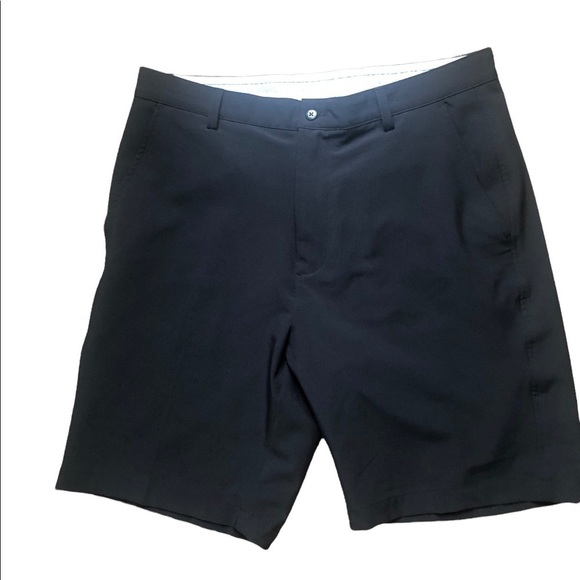 FJ FootJoy Black Flat Front 24201 Golf Shorts Quick Dry 36” Inseam 9.5” Dressy - Picture 1 of 8